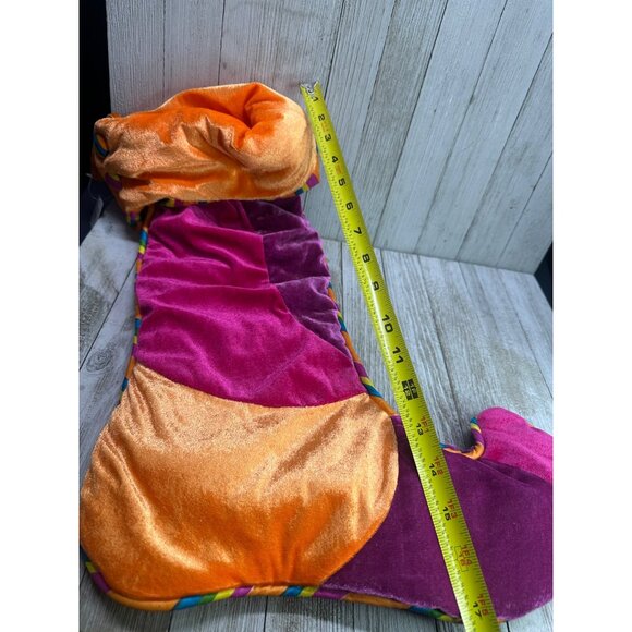 Vintage Toyland Gumdrop Stocking Velvet Christmas Holiday Decor 17" Tall - Picture 7 of 7